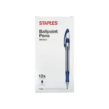 Staples Balpen stick Medium blauw (pak 12 stuks) Staples Balpen stick Medium blauw (pak 12 stuks)