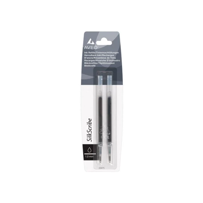 Staples Balpenvulling Aveo 10 mm zwart (pak 2 stuks)
