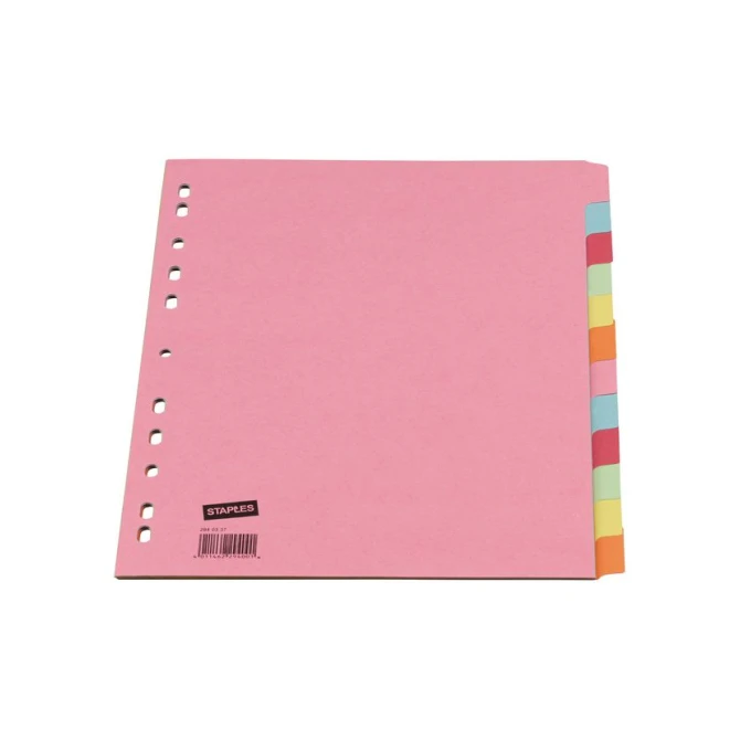 Staples Blanco tabblad Manilakarton 12-delig A4 assorti Staples Blanco tabblad Manilakarton 12-delig A4 assorti