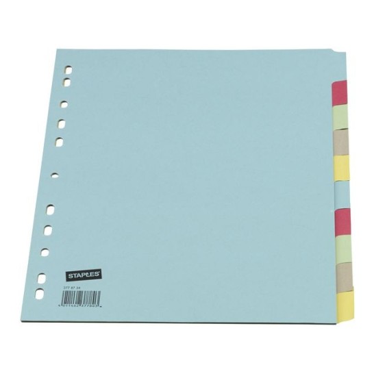Staples Blanco tabblad karton 10-delig A4 assorti