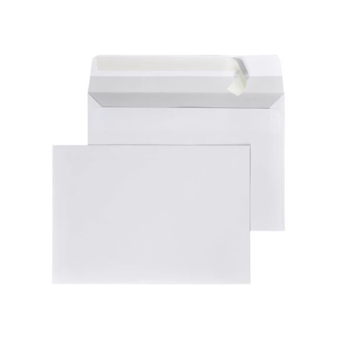 Staples Dienst envelop Peel & Seal klep superwit C6 114 x 162 mm 80 g/m² (doos 500 stuks)