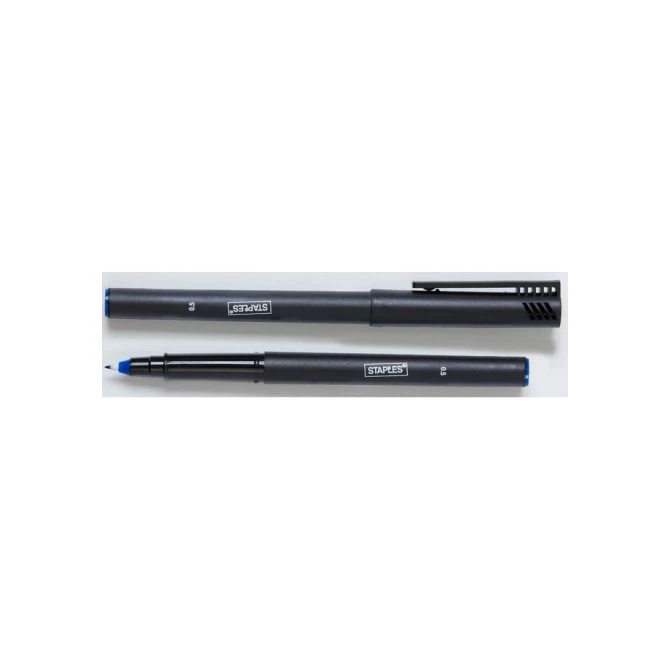 Staples Fineliner blauw. fijne conische punt 0.5 mm. zwarte polypropyleen huls (pak 10 stuks) Staples Fineliner blauw. fijne conische punt 0.5 mm. zwarte polypropyleen huls (pak 10 stuks)