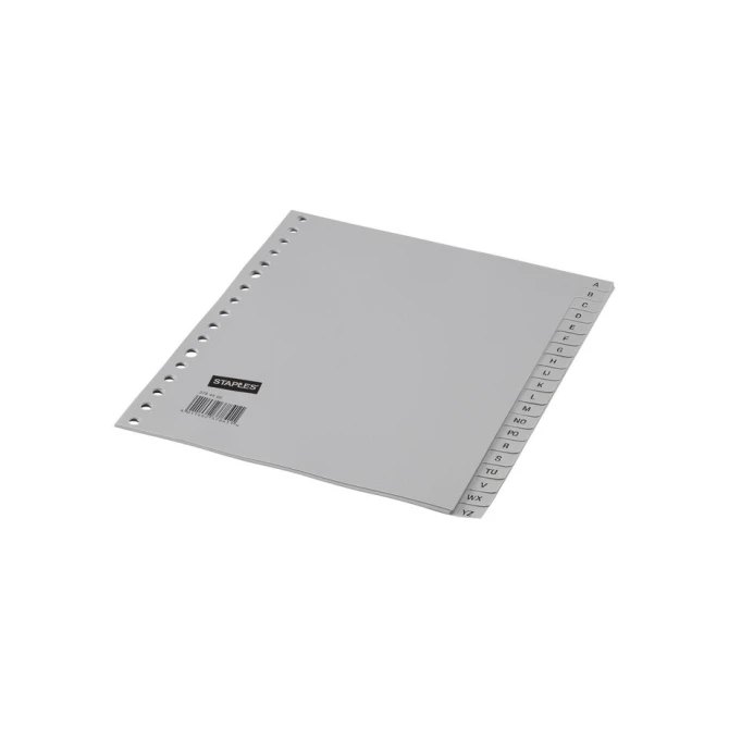 Staples Grijze kunststof tabbladen A5 17 rings A-Z (set 20 vel)