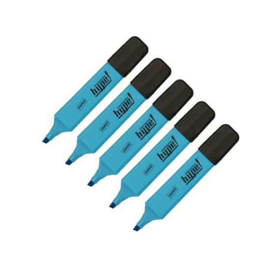 Staples Hype Markeerstift Beitelvormige Punt 1 - 5 mm Blauw (pak 5 stuks)
