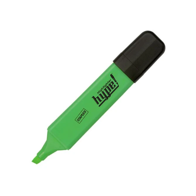 Staples Hype Markeerstift Beitelvormige Punt 1 - 5 mm Groen (pak 5 stuks) Staples Hype Markeerstift Beitelvormige Punt 1 - 5 mm Groen (pak 5 stuks)