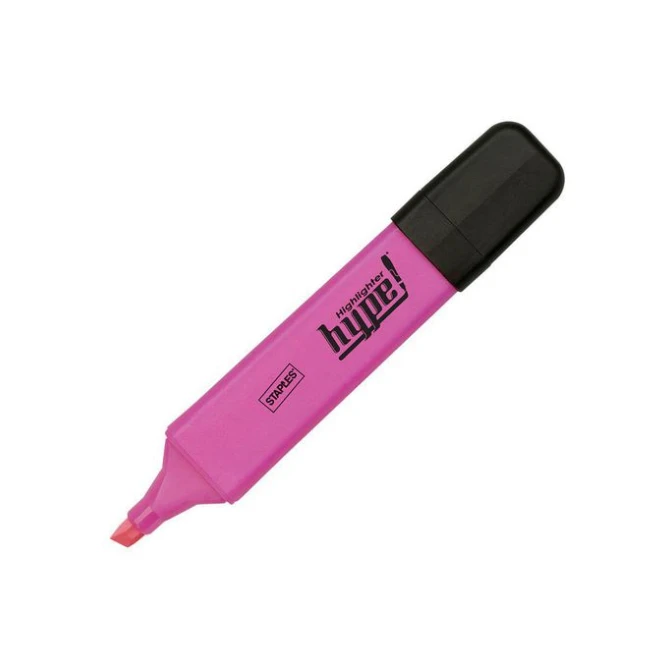 Staples Hype Markeerstift Beitelvormige Punt 1 - 5 mm Roze (pak 5 stuks) Staples Hype Markeerstift Beitelvormige Punt 1 - 5 mm Roze (pak 5 stuks)