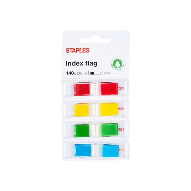 Staples Index Smal 11 mm 4 x 35 Indexen (set 4 blokken)