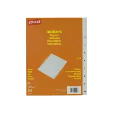 Staples Karton blanco tabblad 10-delig A4 wit (set 10 vel) Staples Karton blanco tabblad 10-delig A4 wit (set 10 vel)