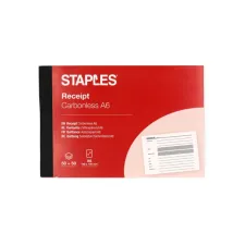 Staples Kwitantieboekje Zelfkopiërend A6 (1 blok x 50 vellen) Staples Kwitantieboekje Zelfkopiërend A6 (1 blok x 50 vellen)
