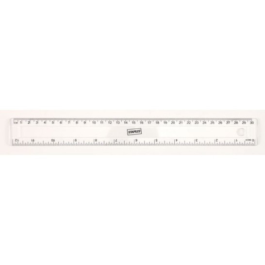 Staples Liniaal barstbestendig 30 cm / 12 inch transparant