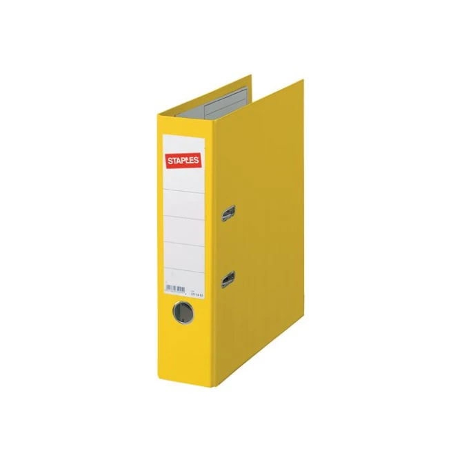 Staples Ordner A4 Rugbreedte 80 mm Karton met PP Geel