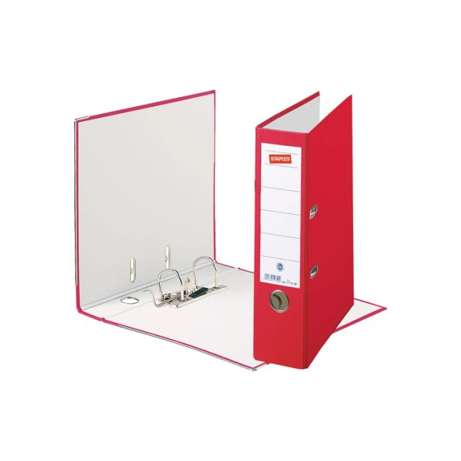Staples Ordner A4 Rugbreedte 80 mm Karton met PP Rood