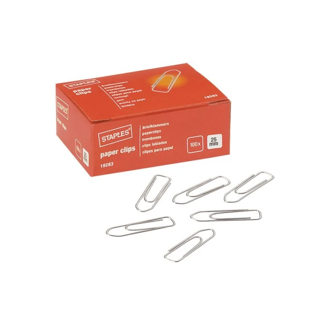 Staples Paperclip 25mm Zilver (pak 100 stuks)