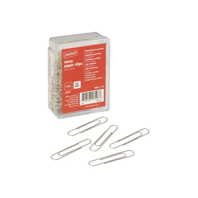 Staples Paperclips zilver 50mm (pak 125 stuks) Staples Paperclips zilver 50mm (pak 125 stuks)