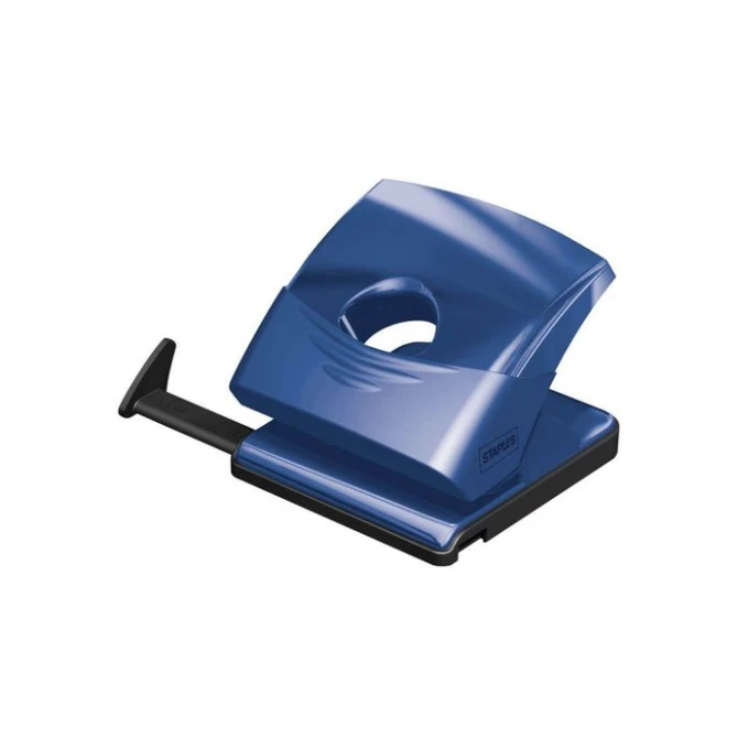 Staples Perforator perforator met 2 gaatjes transparant blauw Staples Perforator perforator met 2 gaatjes transparant blauw