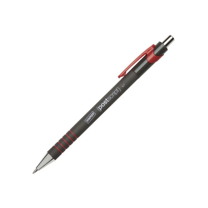 Staples Postscript Balpen Fijne Punt 07 mm Rood (pak 12 stuks) Staples Postscript Balpen Fijne Punt 07 mm Rood (pak 12 stuks)