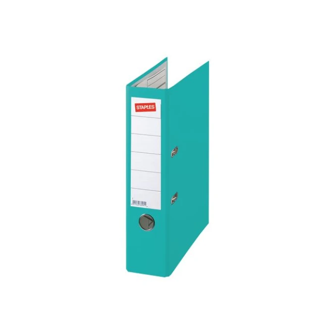 Staples Premium Ordner A4 Rugbreedte 50 mm Karton met PP Turquoise Staples Premium Ordner A4 Rugbreedte 50 mm Karton met PP Turquoise