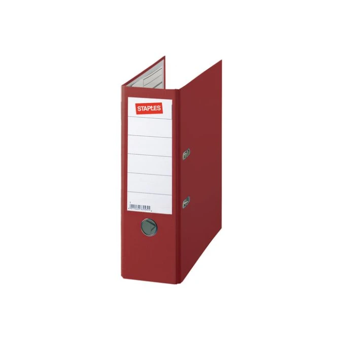 Staples Premium Ordner A4 Rugbreedte 80 mm Karton met PP Bordeaux Rood Staples Premium Ordner A4 Rugbreedte 80 mm Karton met PP Bordeaux Rood