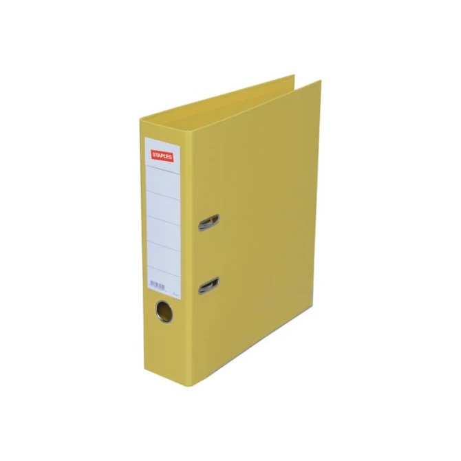 Staples Premium Ordner A4 Rugbreedte 80 mm Karton met PP Geel Staples Premium Ordner A4 Rugbreedte 80 mm Karton met PP Geel