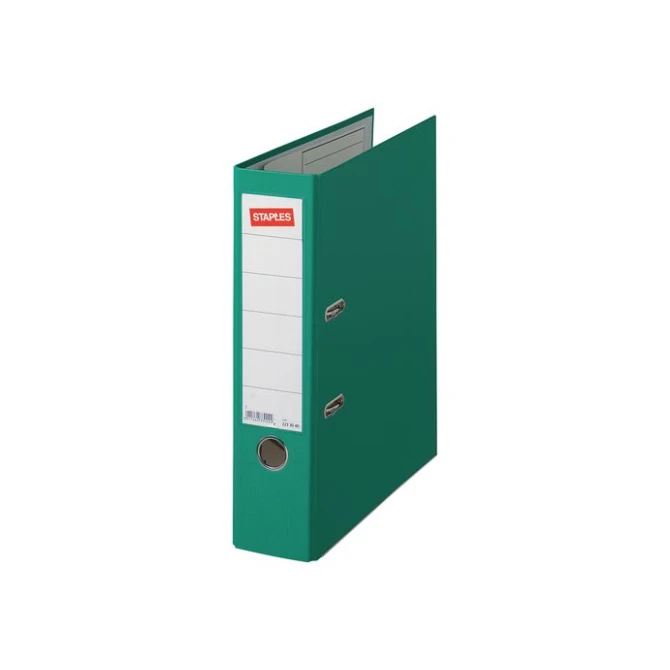 Staples Premium Ordner A4 Rugbreedte 80 mm Karton met PP Groen