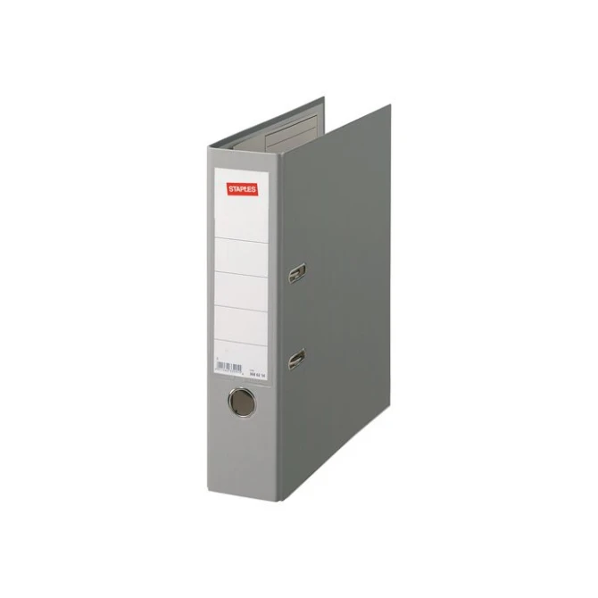 Staples Premium Ordner A4 Rugbreedte 80 mm Karton met PP Lichtgrijs