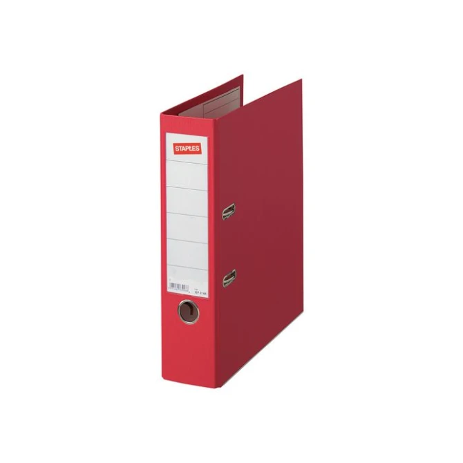 Staples Premium Ordner A4 Rugbreedte 80 mm Karton met PP Rood Staples Premium Ordner A4 Rugbreedte 80 mm Karton met PP Rood