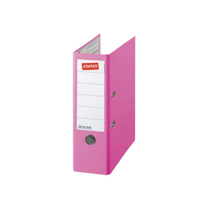 Staples Premium Ordner A4 Rugbreedte 80 mm Karton met PP Roze Staples Premium Ordner A4 Rugbreedte 80 mm Karton met PP Roze
