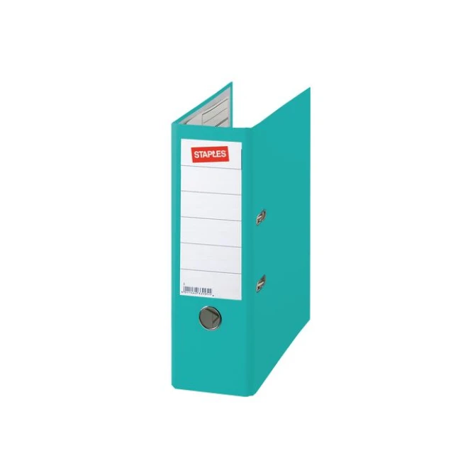 Staples Premium Ordner A4 Rugbreedte 80 mm Karton met PP Turquoise Staples Premium Ordner A4 Rugbreedte 80 mm Karton met PP Turquoise