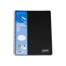 Staples Premium Spiraalblok A4 Gelinieerd 4-gaats Zwart Staples Premium Spiraalblok A4 Gelinieerd 4-gaats Zwart