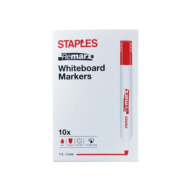 Staples Remarx Whiteboardmarker 1.5 - 3 mm Rood