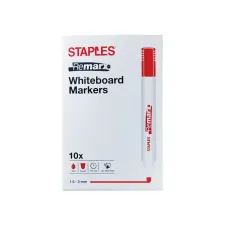 Staples Remarx Whiteboardmarker Ronde Punt 15 mm Rood (pak 10 stuks)