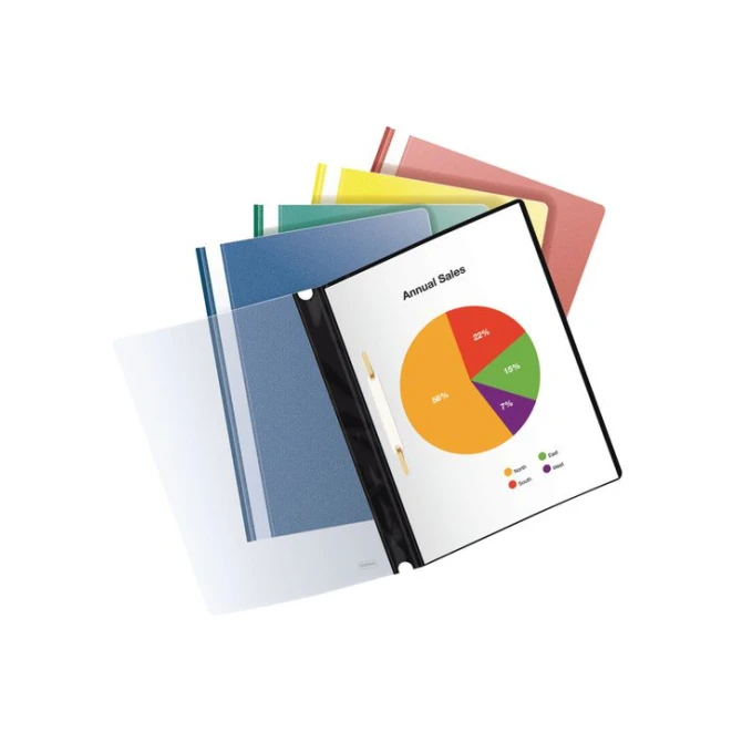 Staples Standaard Snelhechtmap A4 PP 30 vel Assorti (pak 10 stuks)