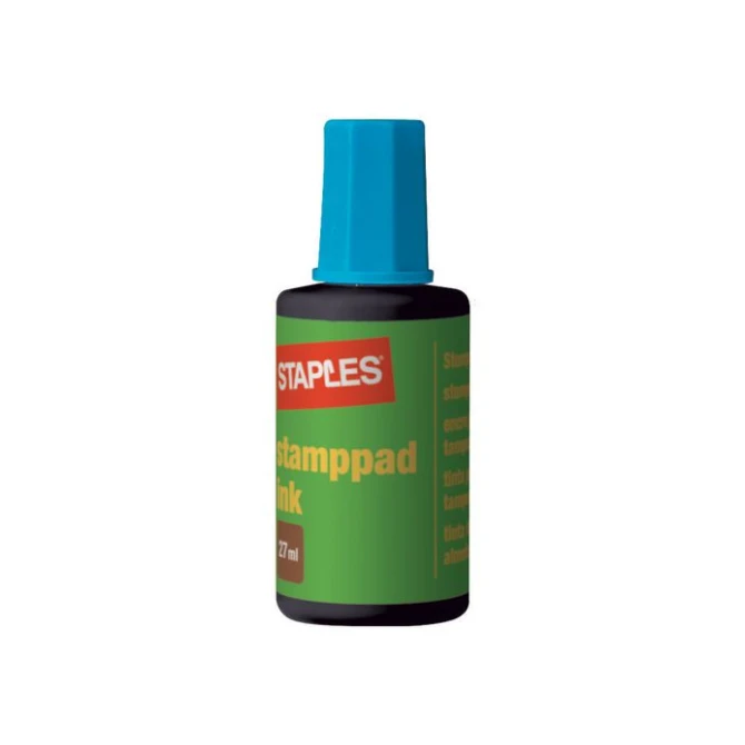 Staples Stempelinkt Blauw (fles 27 milliliter) Staples Stempelinkt Blauw (fles 27 milliliter)