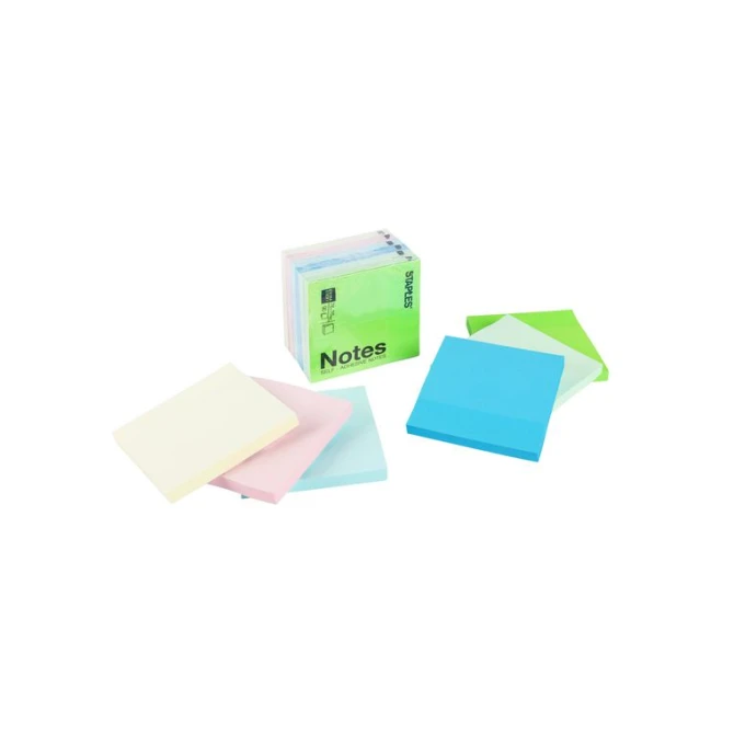 Staples Super Sticky Zelfklevend Notitieblok 76 x 76 mm Assortiment (pak 6 x 90 vel) Staples Super Sticky Zelfklevend Notitieblok 76 x 76 mm Assortiment (pak 6 x 90 vel)
