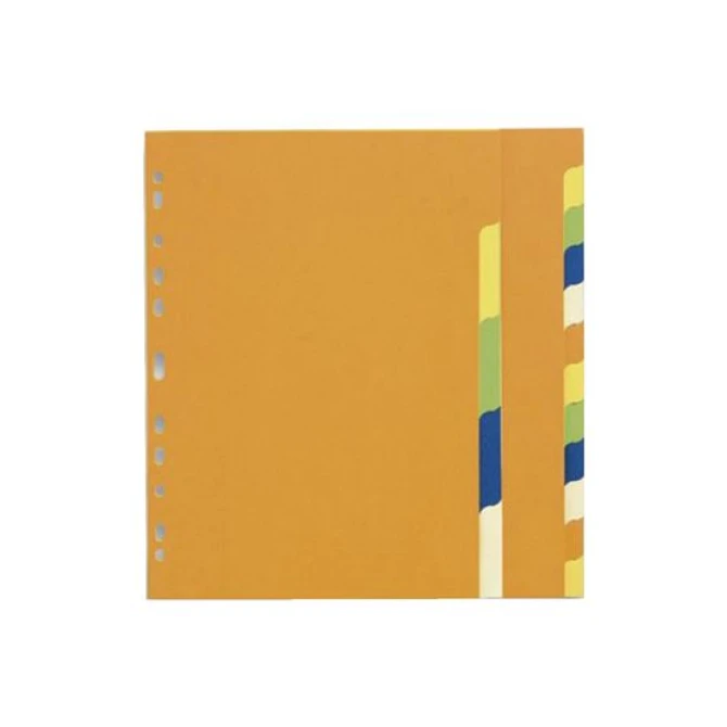 Staples Tabbladen gekleurd karton 11 rings A4 10 onbedrukte tabs (set 10 vel)