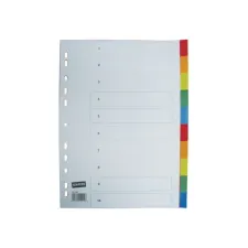 Staples Tabbladen gekleurd kunststof 11 rings A4 10 onbedrukte tabs (set 10 vel)