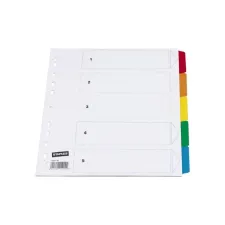 Staples Tabbladen gekleurd kunststof 11 rings A4 5 onbedrukte tabs (set 5 vel)