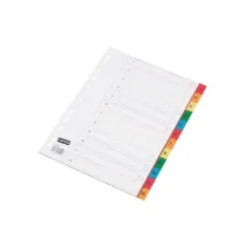 Staples Tabbladen gekleurd kunststof 11 rings A4 bedrukte tabs 1-12 (set 12 vel)