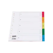 Staples Tabbladen gekleurd kunststof 11 rings A4 bedrukte tabs 1-5 (set 5 vel)