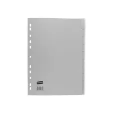 Staples Tabbladen grijs kunststof 11 rings A4 10 venstertabs (set 10 vel)