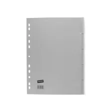 Staples Tabbladen grijs kunststof 11 rings A4 5 venstertabs (set 5 vel)