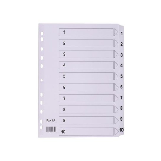Staples Tabbladen wit karton 11 rings A4 bedrukte tabs 1-10 (set 10 vel)