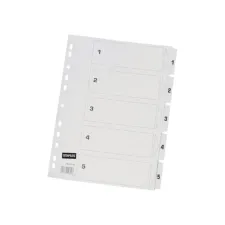 Staples Tabbladen wit karton 11 rings A4 bedrukte tabs 1-5 (set 5 vel)
