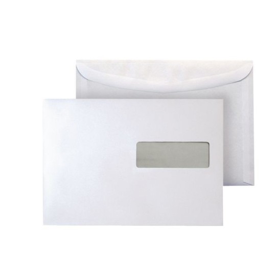Staples Venster envelop gegomde klep C5 162 x 229 mm 80 g/m² venster rechts (pak 500 stuks)