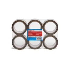 Staples Verpakkingstape PP Low Noise 50 mm x 66 mtr Bruin (6 rol x 66 meter)