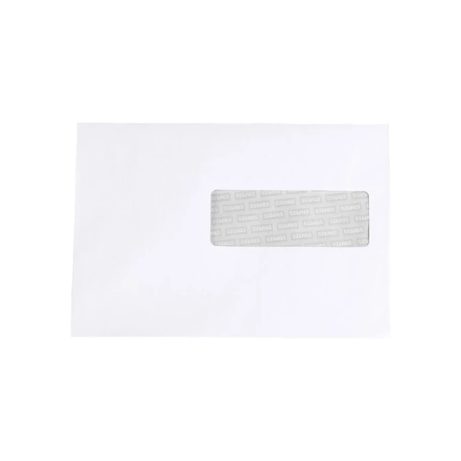 Staples Zakelijke envelop 156 x 220 mm met venster zelfklevend wit (pak 100 stuks)