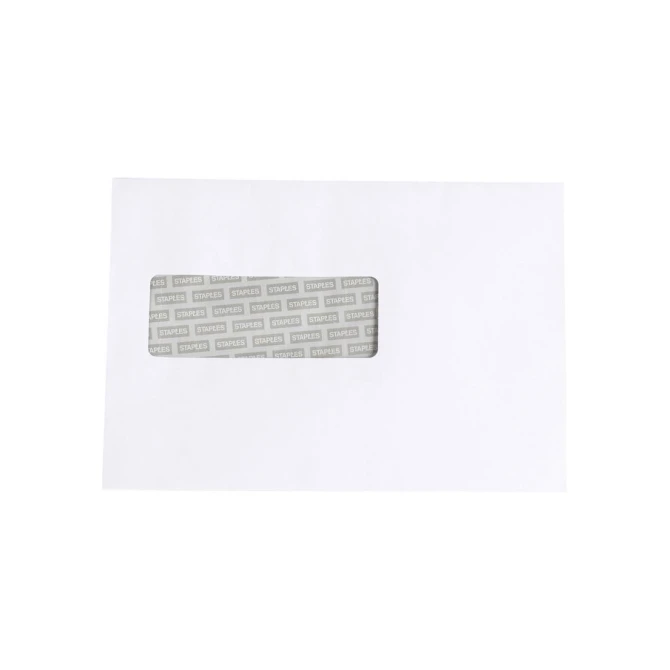 Staples Zakelijke envelop 156 x 220 mm met venster zelfklevende verzegeling wit (pak 100 stuks)