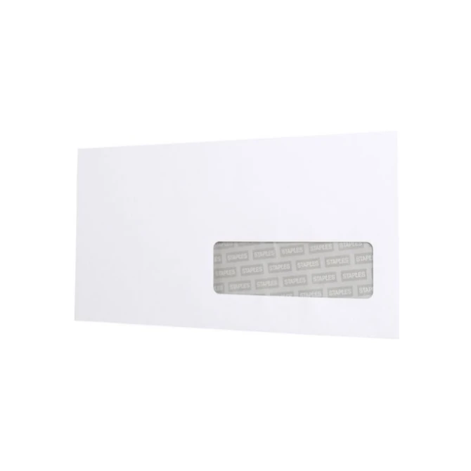 Staples Zakelijke envelop A4 220 x 110 mm met venster zelfklevend papier wit (pak 100 stuks)
