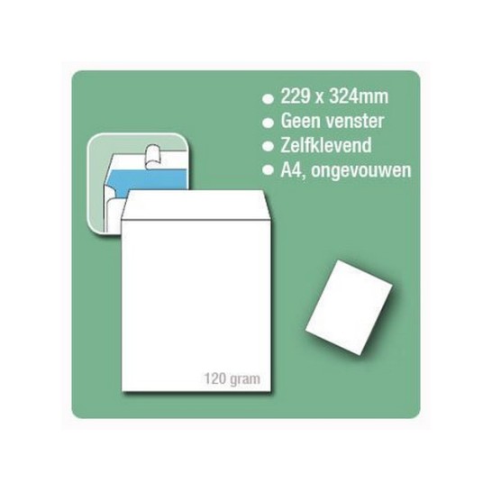 Staples Zakelijke envelop internationaal C4 324 x 229 mm zelfklevend wit (pak 100 stuks)