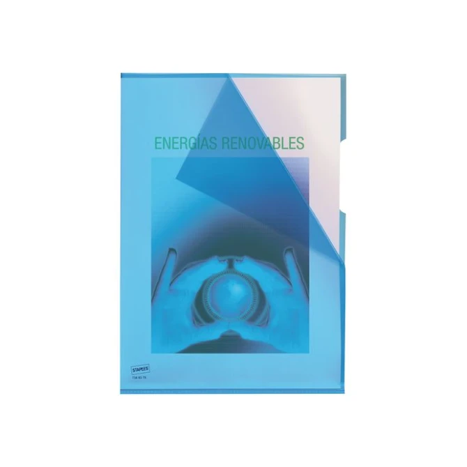 Staples Zichtmap L-Model A4 Generfd PP 012 mm Blauw (pak 100 stuks)
